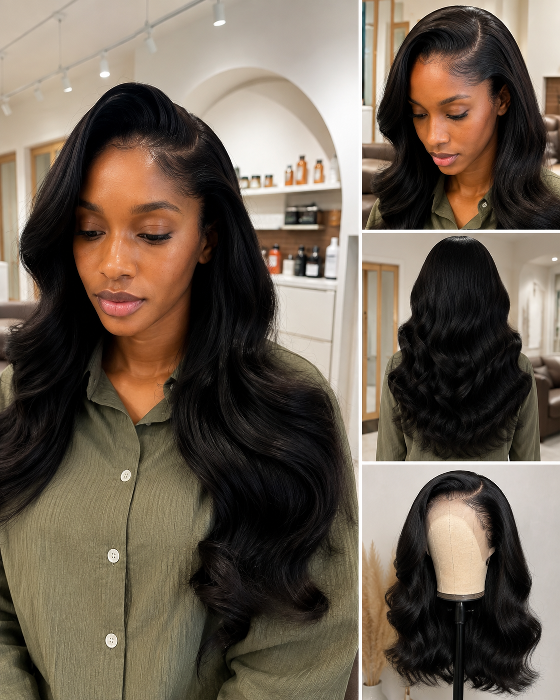 Perruque luxury Body Wave -Noir Naturel