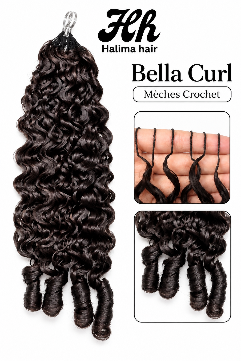 Bella Curl – Mèches Crochet Raw Hair Bouclées