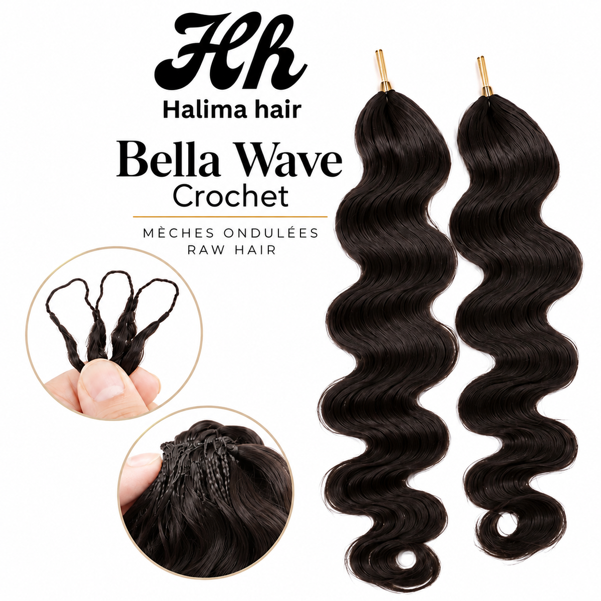 Bella Wave Crochet – Mèches Ondulées Raw Hair